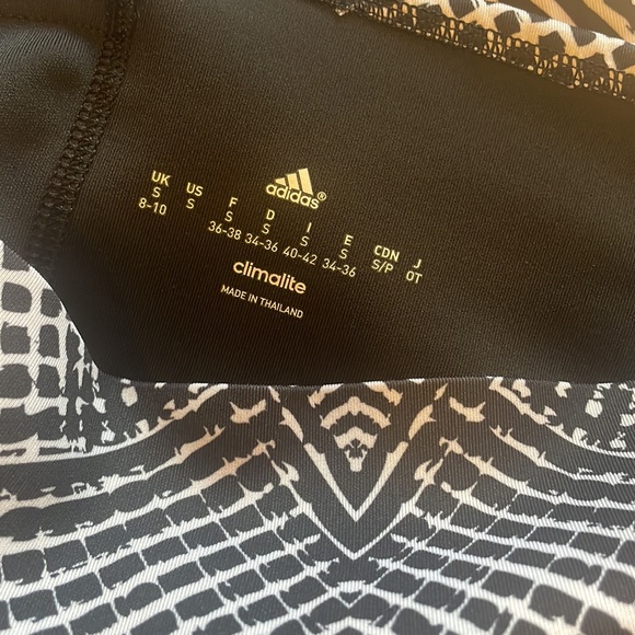 Adidas Climate Black, White Leggings, Small, wo pants, yoga, soft, sleek Womens - Picture 3 of 3